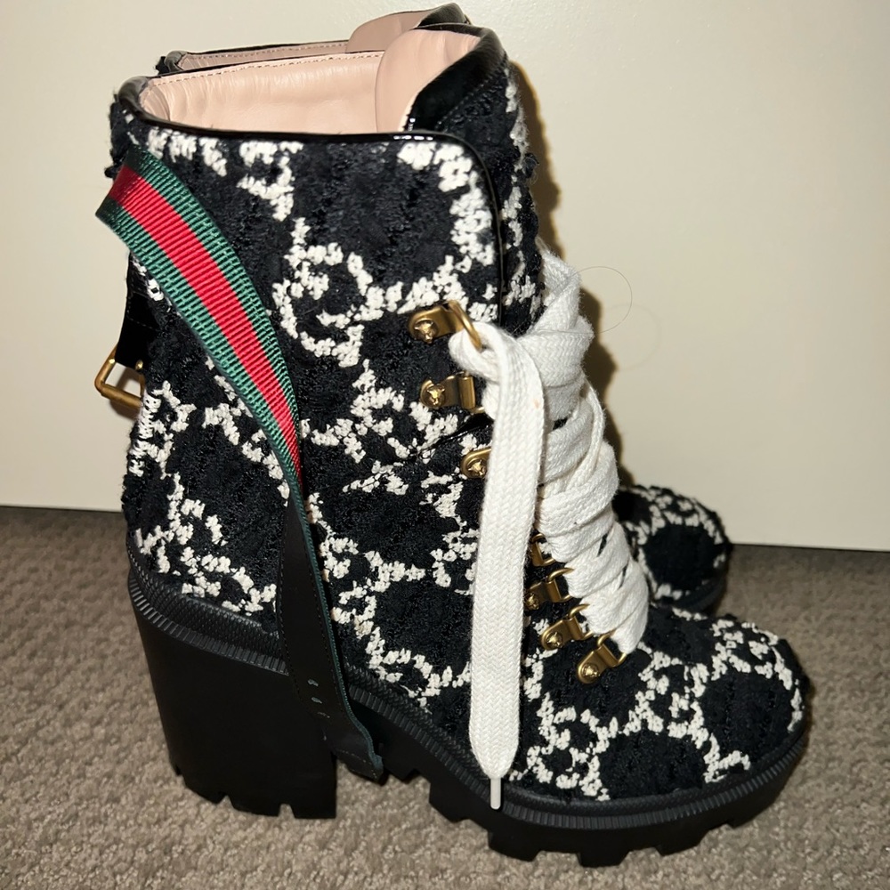 Authentic Gucci tweed boots